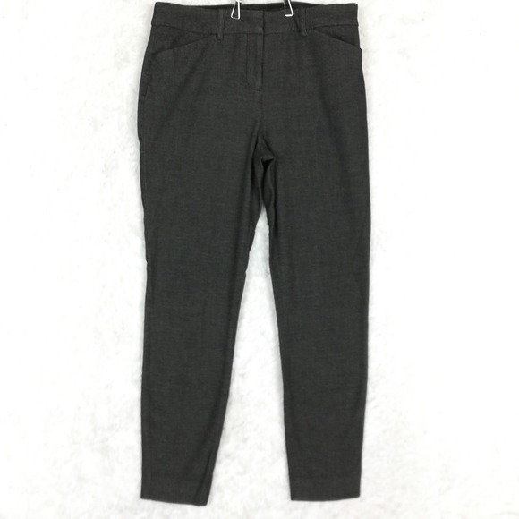 Express Womens Pants Skinny Mid Rise Black Heather Stretch Casual Short 2S - Picture 1 of 10